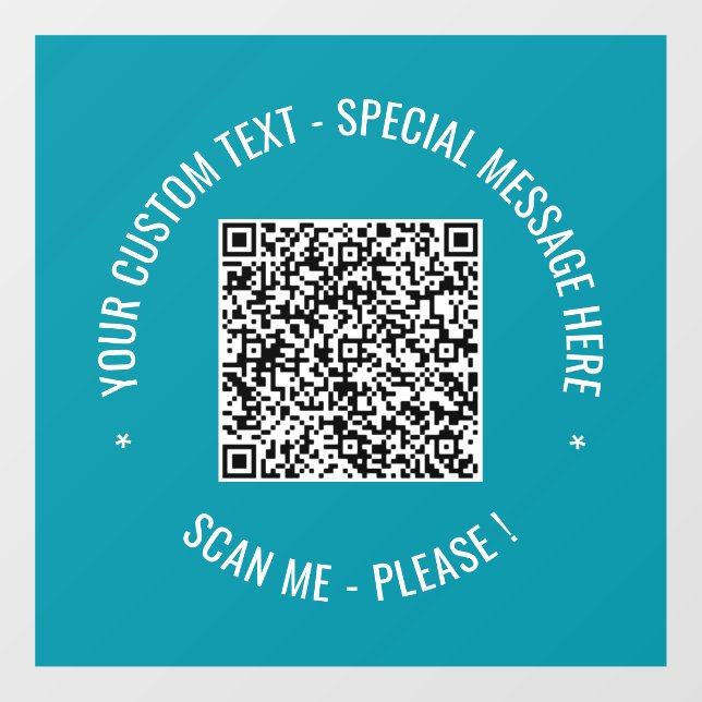Votre autocollant de fenêtre à code QR avec texte  (Feuille)