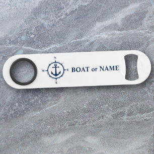 Votre bateau ou votre nom Ancre de la boussole mar