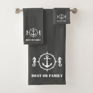 Votre bateau ou votre nom de famille Ancre hippiqu