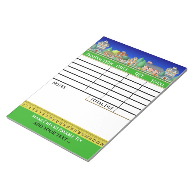 Votre Bloc-notes de facture (Incliné)