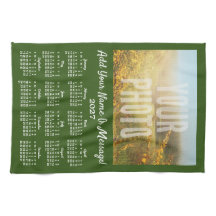 Votre calendrier de serviette de thé photo Vert