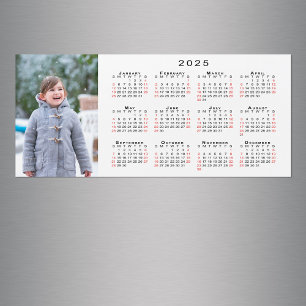 Votre Calendrier Photo 2025 sur le aimant blanc