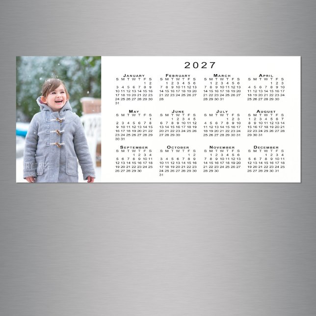 Votre calendrier photo 2027 aimant blanc (Your Photo 2027 Calendar White Magnet in situ)