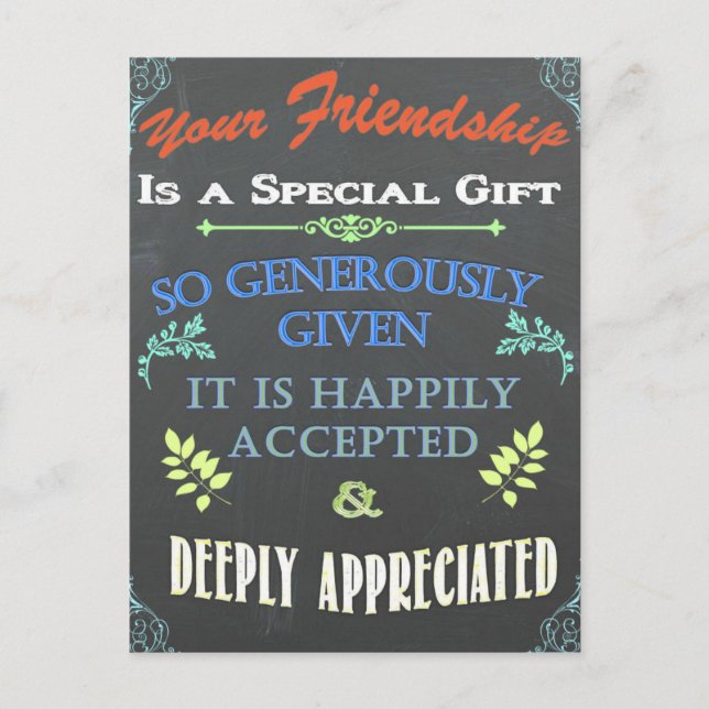 Votre Carte Chalkboard d'amitié (Devant)