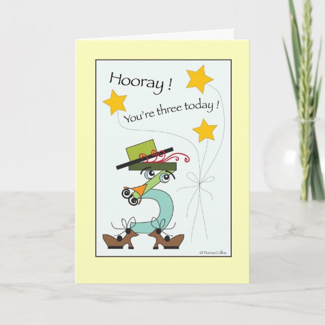Votre carte d'anniversaire trio jaune (Devant)