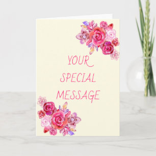 Votre carte de message texte spéciale avec Roses B