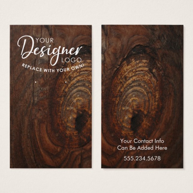 Votre carte de support de boucle d'oreille en bois (Devant & derrière)