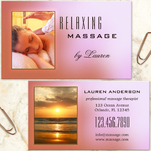 Votre carte de visite de thérapeute de massage ros