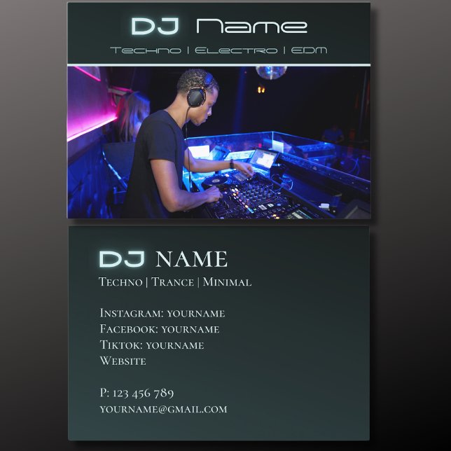Votre carte de visite DJ musique techno (Créateur téléchargé)