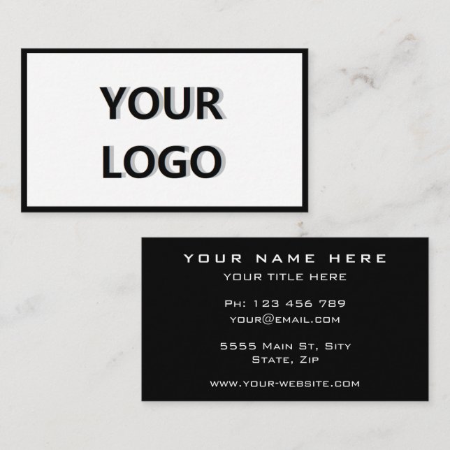 Votre carte de visite professionnelle avec logo -  (Devant / Derrière)