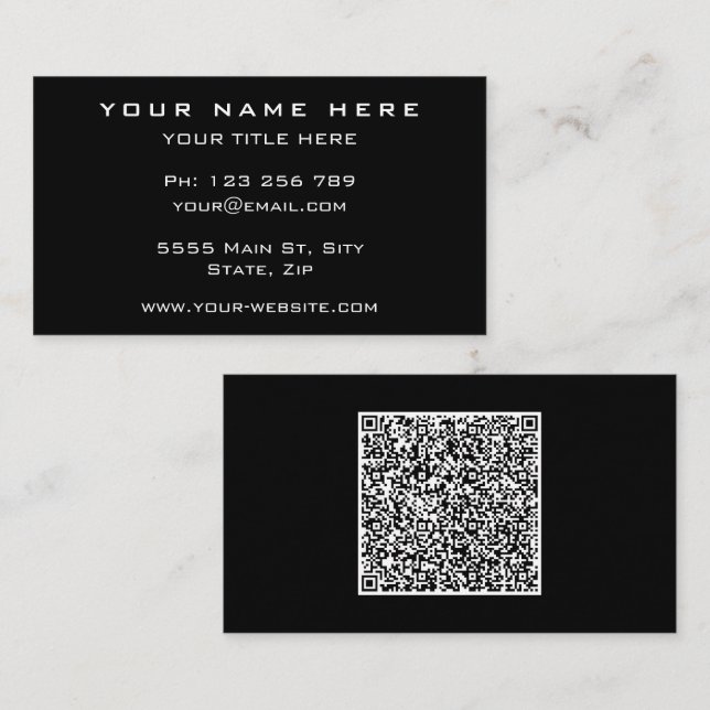 Votre carte de visite QR Code Choisissez les coule (Devant / Derrière)