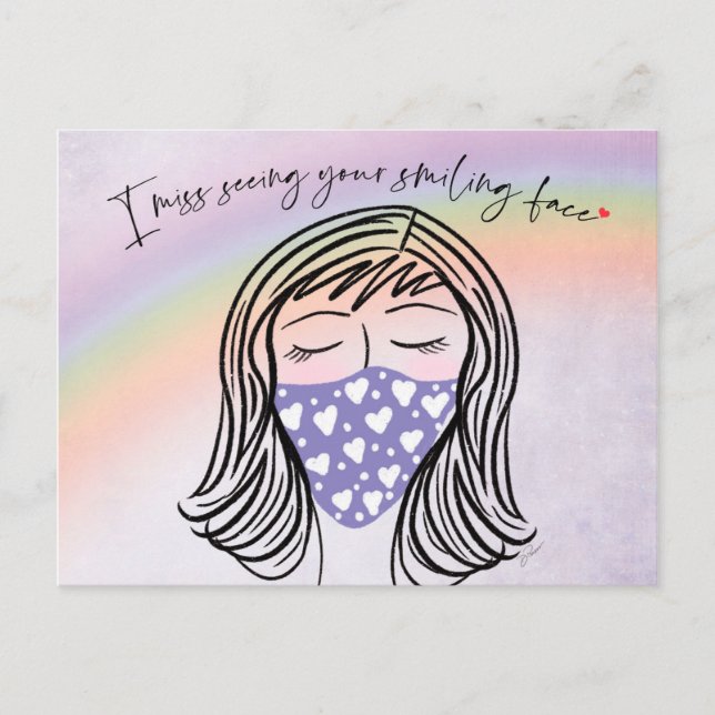 Votre Carte Postale Visage Souriant Me Manque (Devant)