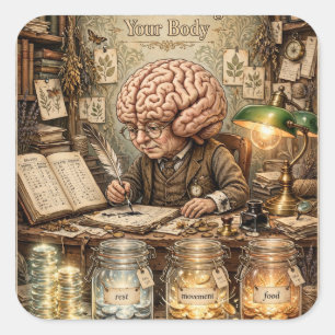 "Votre cerveau budgétise votre corps" Autocollant