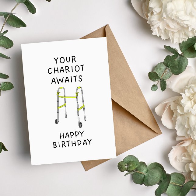 Votre Chariot Attend Une Carte D'Anniversaire Drôl (Créateur téléchargé)