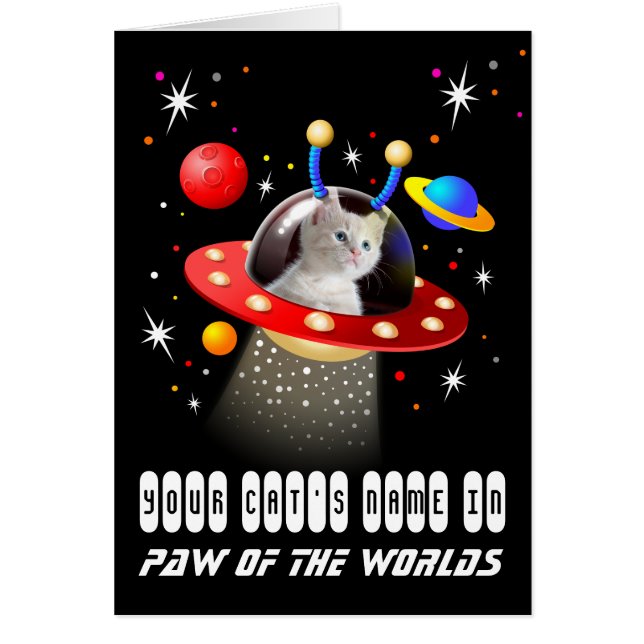 Votre chat dans un vaisseau spatial Alien UFO Sci  (Devant)