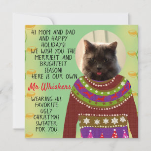 Votre chat Personnalisé Snarky Christmas Flat Card