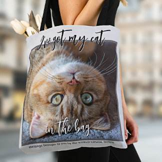 Votre chat photo amusant dans le Sac fourre-tout d