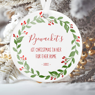 Votre chat photo aquarelle couronne 1er Noël