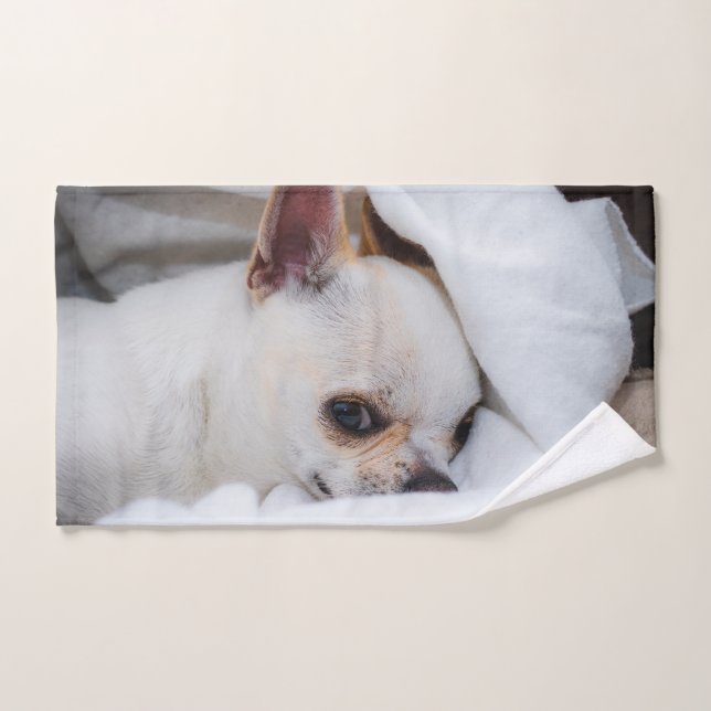 Votre chiot chien de compagnie photo personnalisée (Serviette à main)