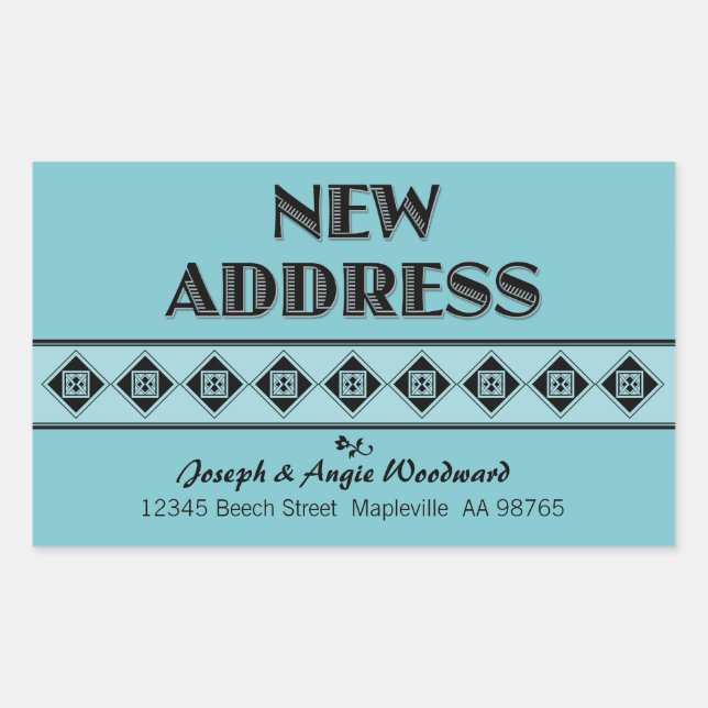 Votre Choix De Couleur ! Stickers Nouvelle adresse (Devant)