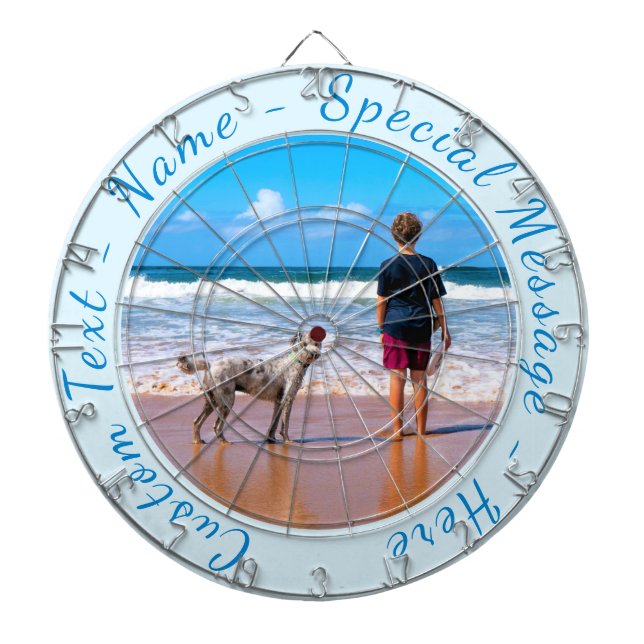 Votre Cible de flechettes photo avec texte personn (Devant)