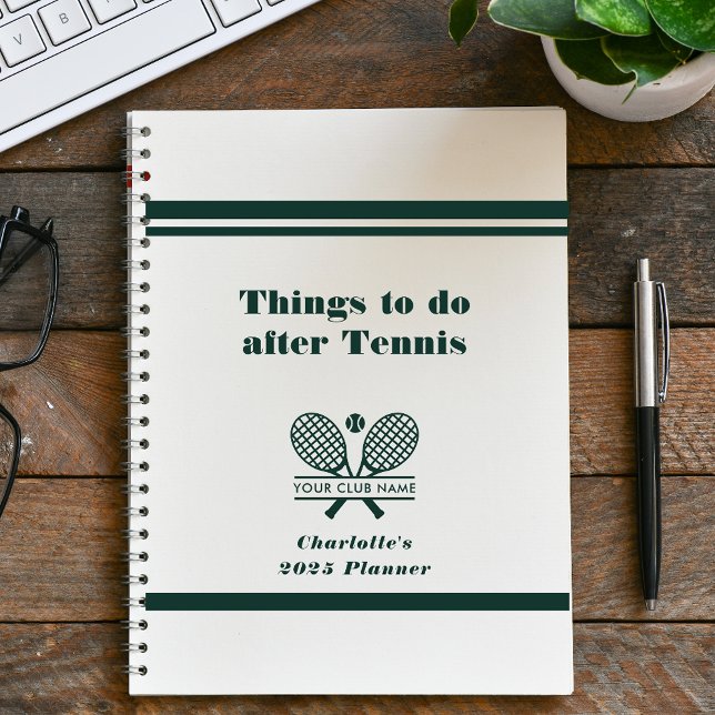 Votre Club de tennis Nom Équipe Joueurs Swag Green (Lawn Tennis Club Planner White Hard Cover)