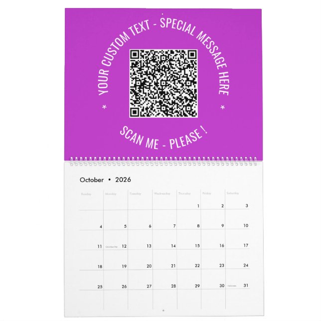Votre code QR Calendrier de texte personnalisé Cho (Oct 2026)
