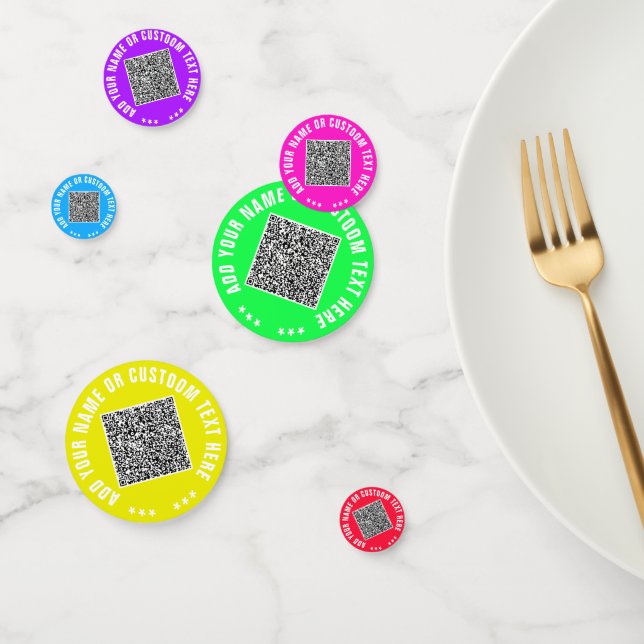 Votre code QR Confetti texte personnalisé Choisir  (Groupe)