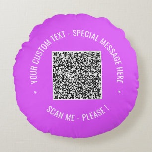 Votre code QR Coussin Ronde texte personnalisé Cho