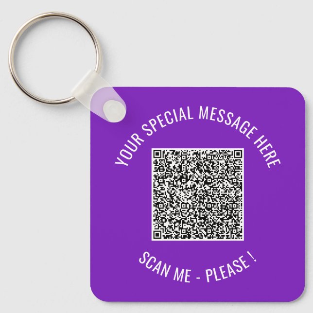 Votre code QR et texte personnalisé et porte-clés  (Recto)