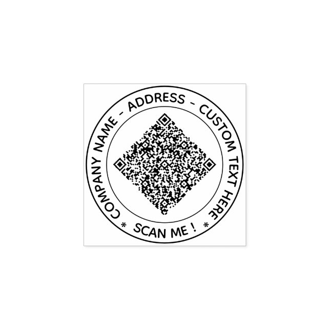 Votre code QR et texte personnalisé tampon en caou (Impression)