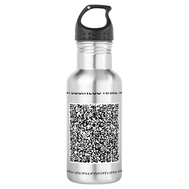 Votre code QR et votre bouteille d'eau texte perso (Devant)