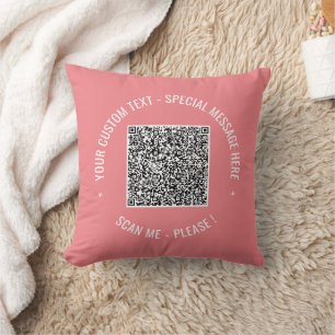 Votre code QR et votre Coussin de texte personnali