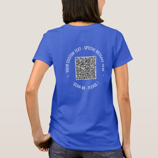 Votre code QR et votre Modèle T-shirt texte person (Dos)
