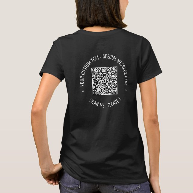 Votre code QR et votre Modèle T-shirt texte person (Dos)