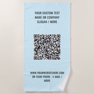 Votre code QR et votre texte serviette de plage Co
