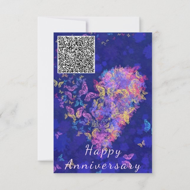 Votre code QR Souhaitez Anniversaire Carte Papillo (Dos)