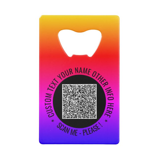 Votre code QR Texte personnalisé Carte de crédit B (Devant)