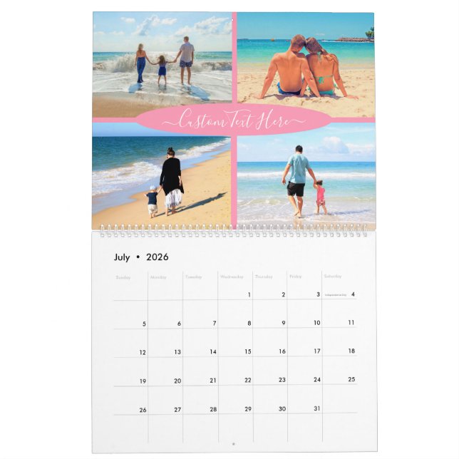 Votre Collage de photos favori Calendrier Texte pe (Jul 2026)