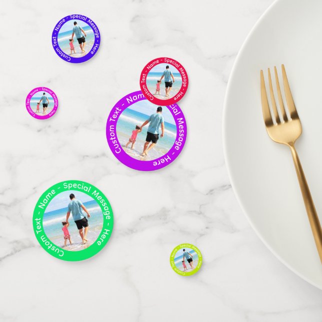 Votre Confetti Photo avec texte et couleurs person (Groupe)