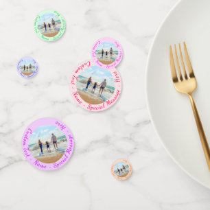 Votre Confetti photo avec texte et couleurs person