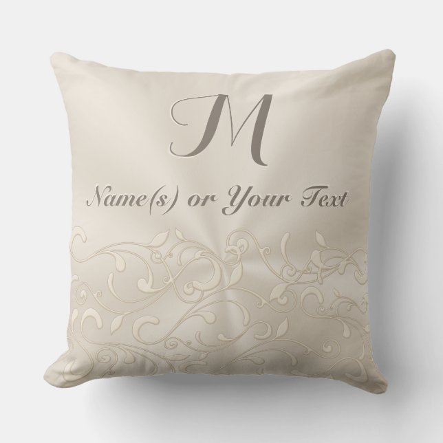 Votre coussin de noms et de monogramme, couleur de (Recto)
