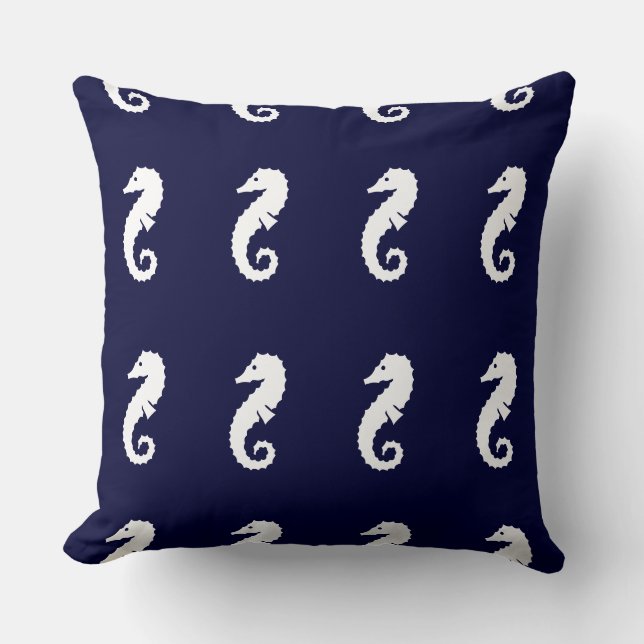 Votre COUSSIN SEAHORSE personnalisé BLANC sur MARI (Recto)