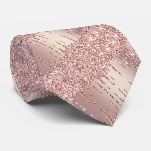 Votre Cravate avec Rose Gold Blush Parties scintil (Roulé)