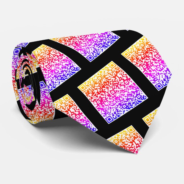 Votre Cravate d'informations d'analyse de code QR  (Roulé)