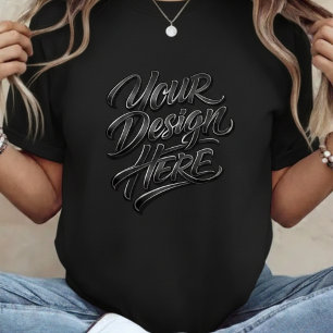 Votre création ici Texte Gras T-Shirt Noir pour Fe