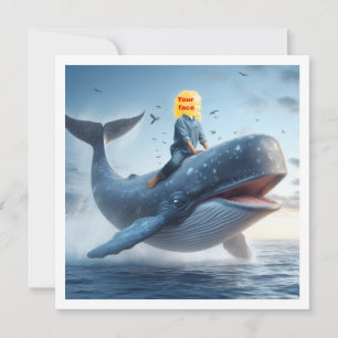 Votre enfant chevauchant une baleine, carte de voe