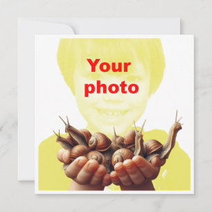 Votre enfant tenant des escargots, carte photo per