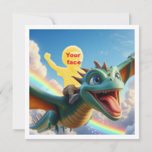 Votre enfant volant sur un dragon, carte de dragon