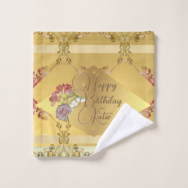 Votre ensemble de serviettes de bain Golden Floral (Gant de toilette)